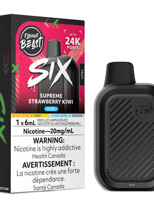 Flavour Beast SIX 24K Disposable Vape — 24000 Puffs — 6mL – Supreme Strawberry Kiwi