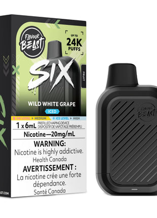 Flavour Beast SIX 24K Disposable Vape — 24000 Puffs — 6mL – Wild White Grape