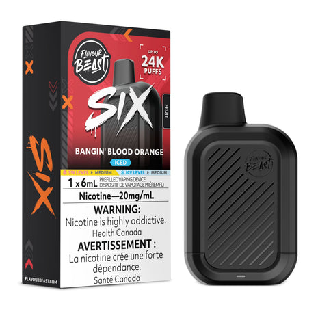Flavour Beast SIX 24K Disposable Vape — 24000 Puffs — 6mL – Bangin' Blood Orange