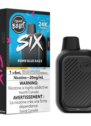 Flavour Beast SIX 24K Disposable Vape — 24000 Puffs — 6mL – Bomb Blue Razz
