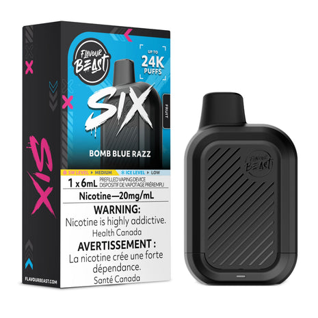 Flavour Beast SIX 24K Disposable Vape — 24000 Puffs — 6mL – Bomb Blue Razz