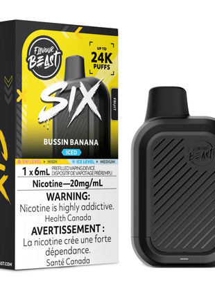 Flavour Beast SIX 24K Disposable Vape — 24000 Puffs — 6mL – Bussin Banana