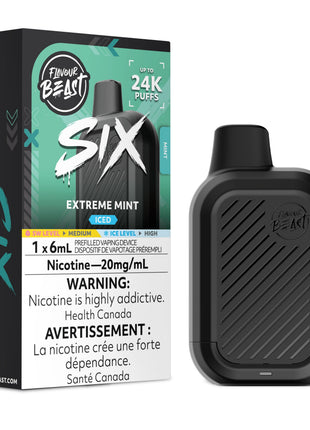 Flavour Beast SIX 24K Disposable Vape — 24000 Puffs — 6mL – Extreme Mint