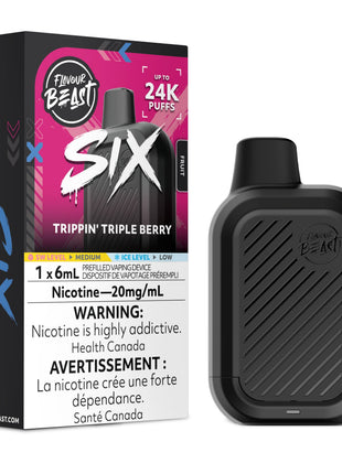 Flavour Beast SIX 24K Disposable Vape — 24000 Puffs — 6mL – Trippin' Triple Berry