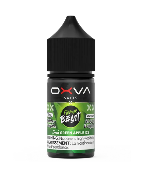 Flavour Beast x Oxva Salt Nic E-Liquid — All Flavours — 30mL 20mg – Fresh Green Apple Ice
