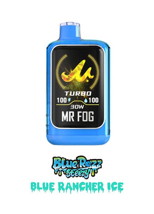 Mr Fog Nova 36K Disposable Vape — 36000 Puffs — 20mL – Blue Razz Steezy Blue Rancher Ice