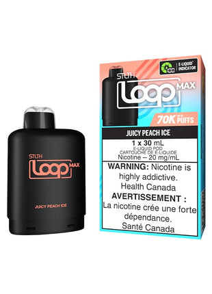 STLTH Loop Max 70K Pods — 70,000 Puffs — 30mL – Juicy Peach Ice