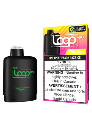 STLTH Loop Max 70K Pods — 70,000 Puffs — 30mL – Pineapple Peach Razz Ice