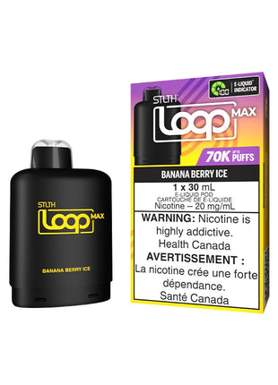 STLTH Loop Max 70K Pods — 70,000 Puffs — 30mL – Banana Berry Ice