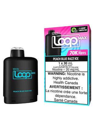 STLTH Loop Max 70K Pods — 70,000 Puffs — 30mL – Peach Blue Razz Ice