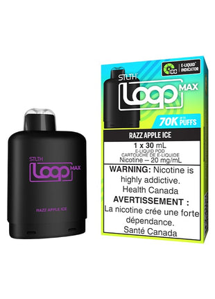 STLTH Loop Max 70K Pods — 70,000 Puffs — 30mL – Razz Apple Ice