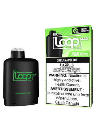 STLTH Loop Max 70K Pods — 70,000 Puffs — 30mL – Green Apple Ice