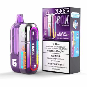 Gcore G 80k Disposable Vape — 80000 Puffs — 20mL – Black Blue Razz
